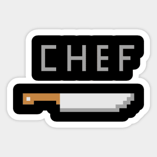 Pixelated Chef Knife with "Chef" Sticker